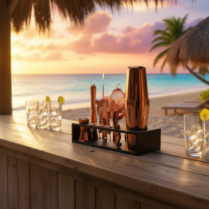 Set bartender me 13 pjesë të zezë flori rozë 202020250020